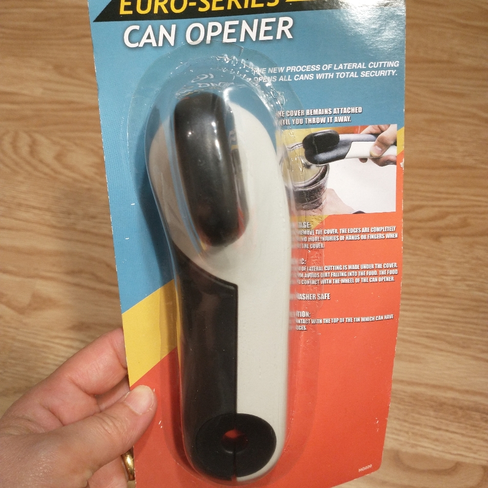EURO-SERIES CAN OPENER, Black and White Color, New